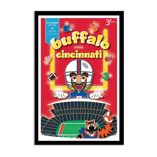 Buffalo Versus Cincinnati Nov 5 2023 Paycor Stadium Poster