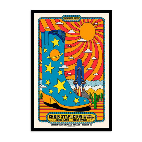 Chris Stapleton Cynthia Woods Mitchell Pavilion Houston Tx November 17 2023 Poster