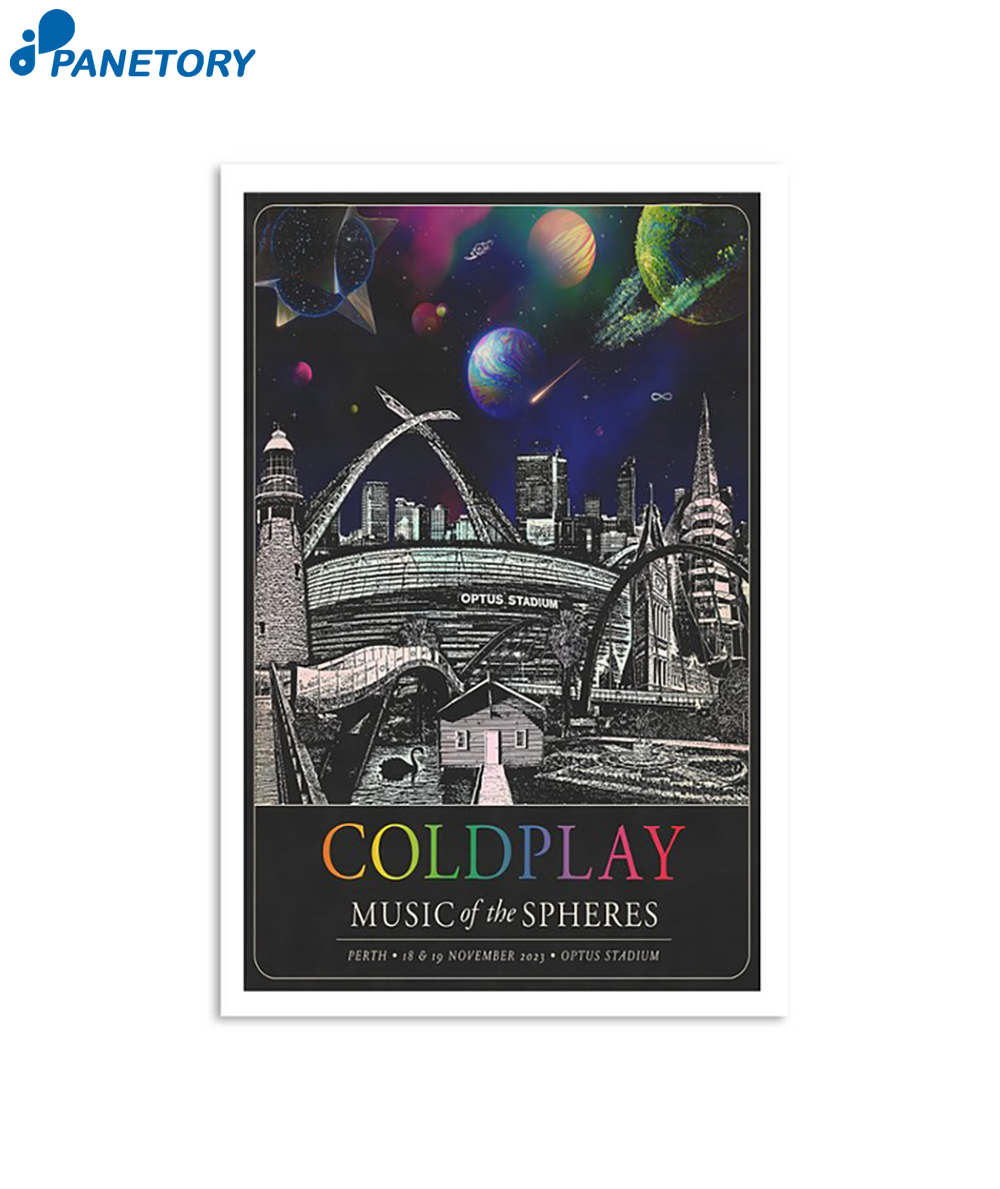 Coldplay Optus Stadium Perth 18 November 2023 Poster
