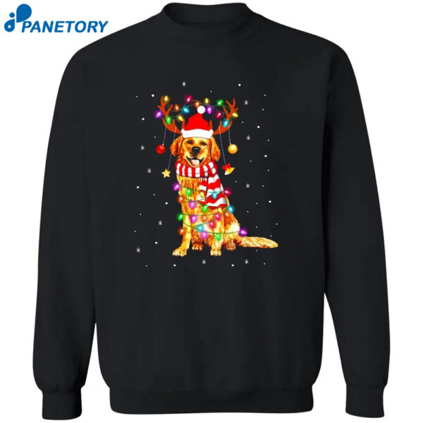 Cute Golden Retriever Christmas Light Christmas Sweater