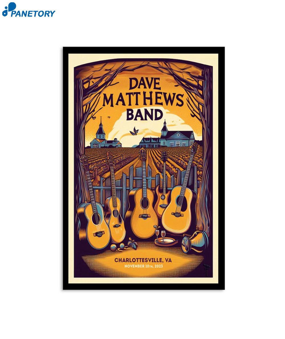 Dave Matthews Band Charlottesville November 10 2023 Poster