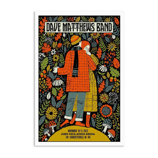 Dave Matthews Band John Paul Jones Arena In Charlottesville VA Nov 2023 Poster