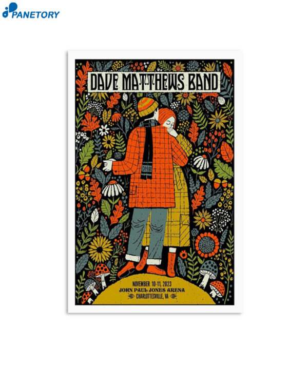 Dave Matthews Band John Paul Jones Arena In Charlottesville VA Nov 2023 Poster