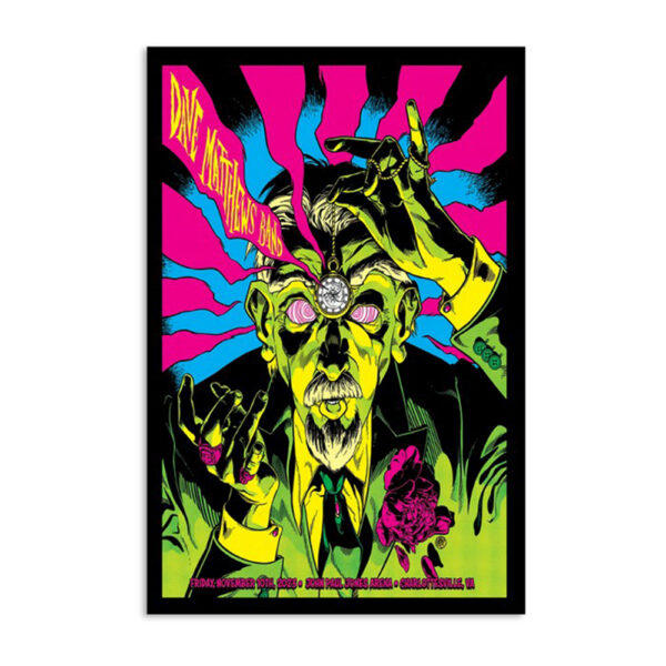 Dave Matthews Band November 10 2023 Charlottesville Va Poster