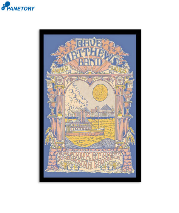 Dave Matthews Band In Concert Savannah Ga Nov 7 2023 Poster