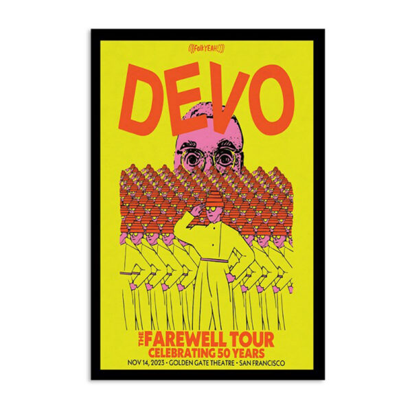 Devo San Francisco Shows Golden Gate Theater Nov 14 2023 Poster
