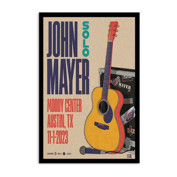 John Mayer November 1 2023 Moody Center Austin Tx Poster