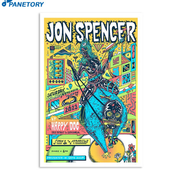 Jon Spencer Cleveland Concert Happy Dog Nov 25 2023 Poster