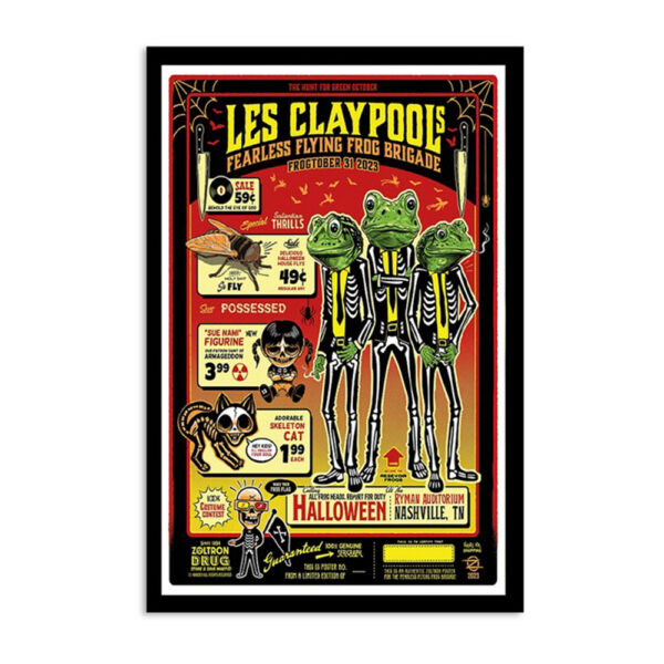 Les Claypool's Fearless Flying Frog Brigade Ryman Auditorium Nashville Oct 31 2023 Poster
