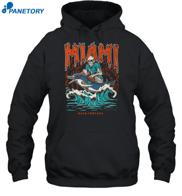 Miami Skeleton Riding Dolphin Shirt