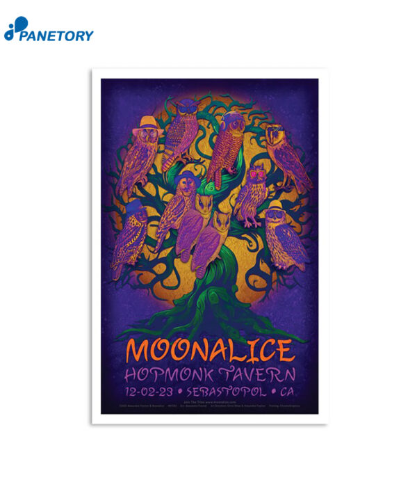 Moonalice Poster Hopmonk Tavern Sebastopol Ca December 12 2023 Poster