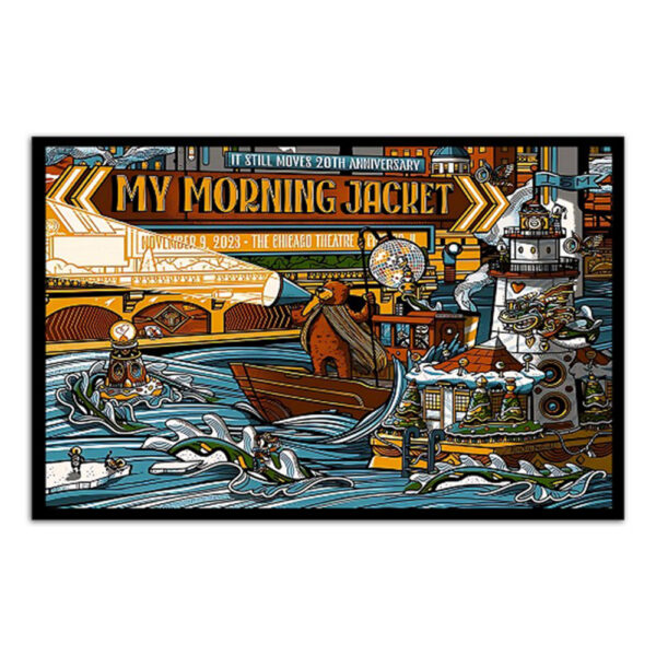 My Morning Jacket Concert The Chicago Theatre Chicago Il Nov 9 2023 Poster