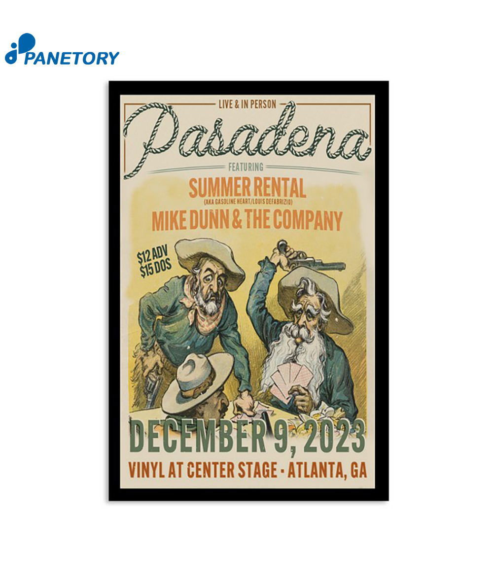 Pasadena Tour Atlanta Vinyl At Center Stage Dec 9 2023 Poster