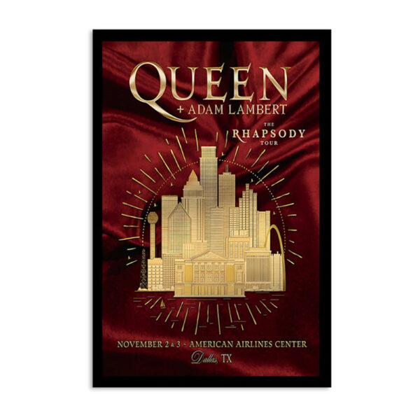 Queen Adam Lambert In Concert Event Dallas November 2 2023 Poster
