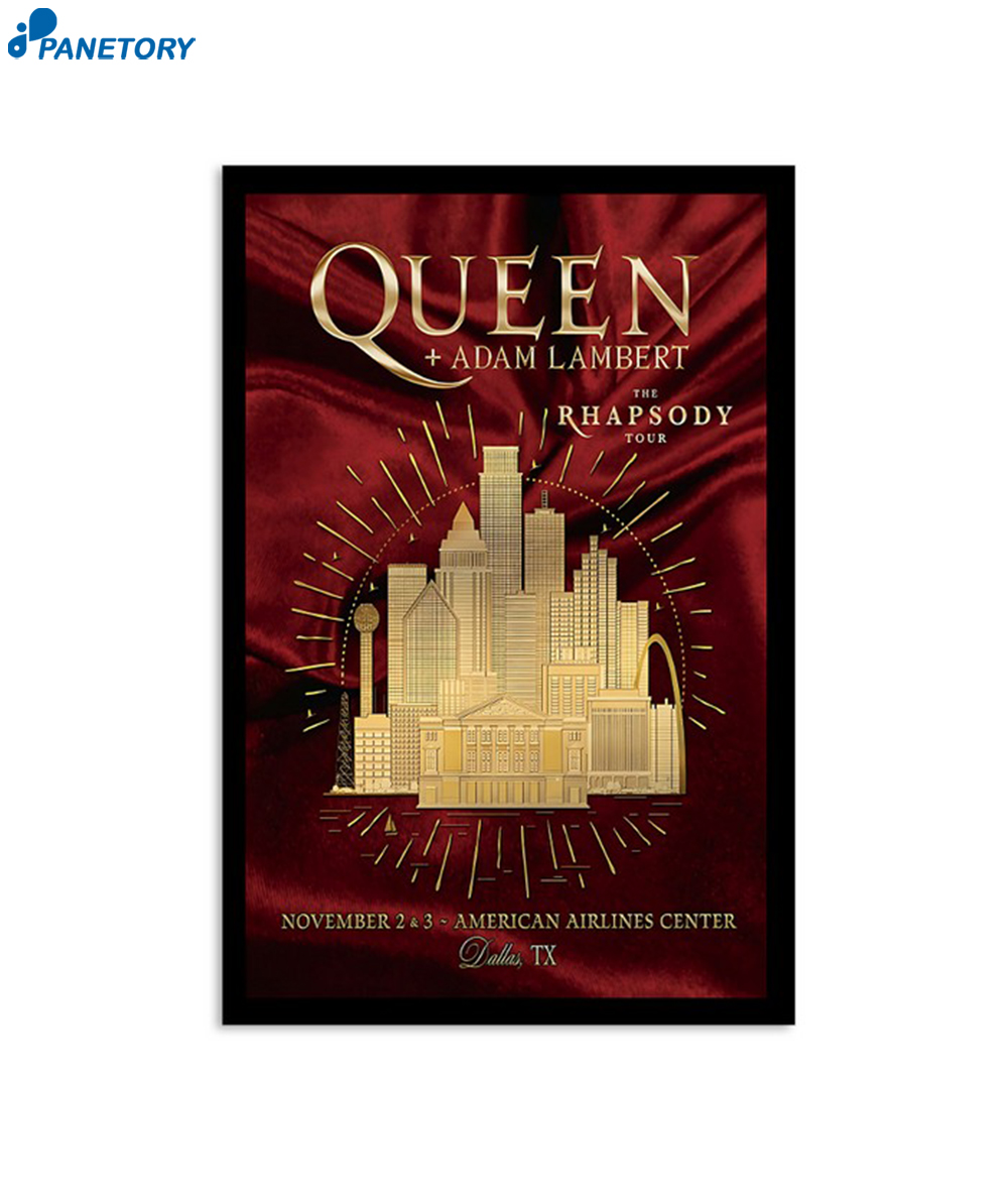 Queen Adam Lambert In Concert Event Dallas November 2 2023 Poster