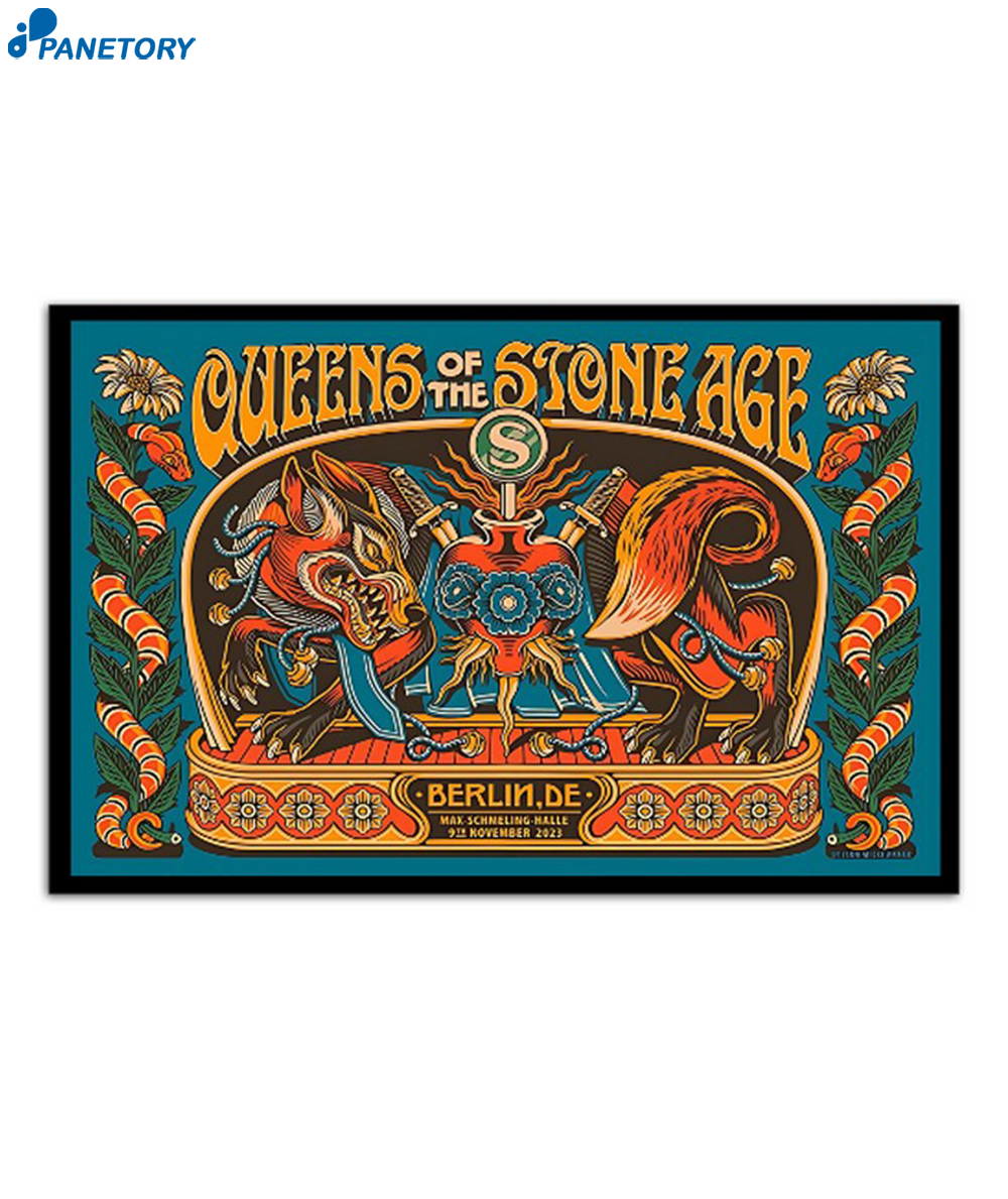 Queens Of The Stone Age The End Is Nero Tour Berlin, Germany Nov 9 2023 Poster