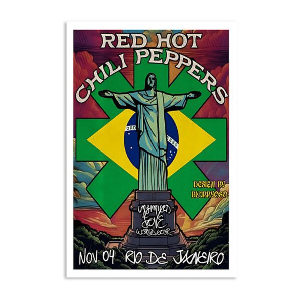 Red Hot Chili Peppers Show November 4 2023 Rio De Janeiro Brazil Poster