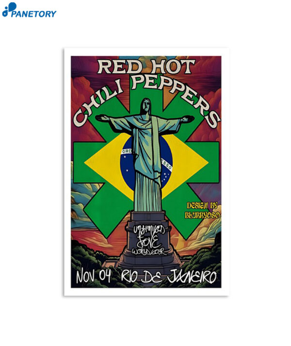 Red Hot Chili Peppers Show November 4 2023 Rio De Janeiro Brazil Poster