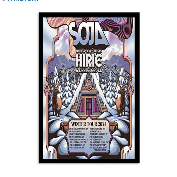 Soja With Hirie And Likkle Jordee Winter Tour 2024 Poster