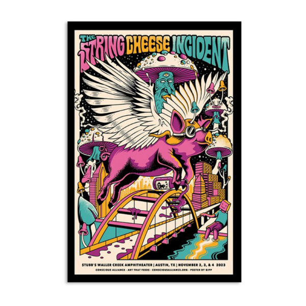 The String Cheese Incident Stubb's Waller Creek Amphitheater Austin TX November 2023 Poster