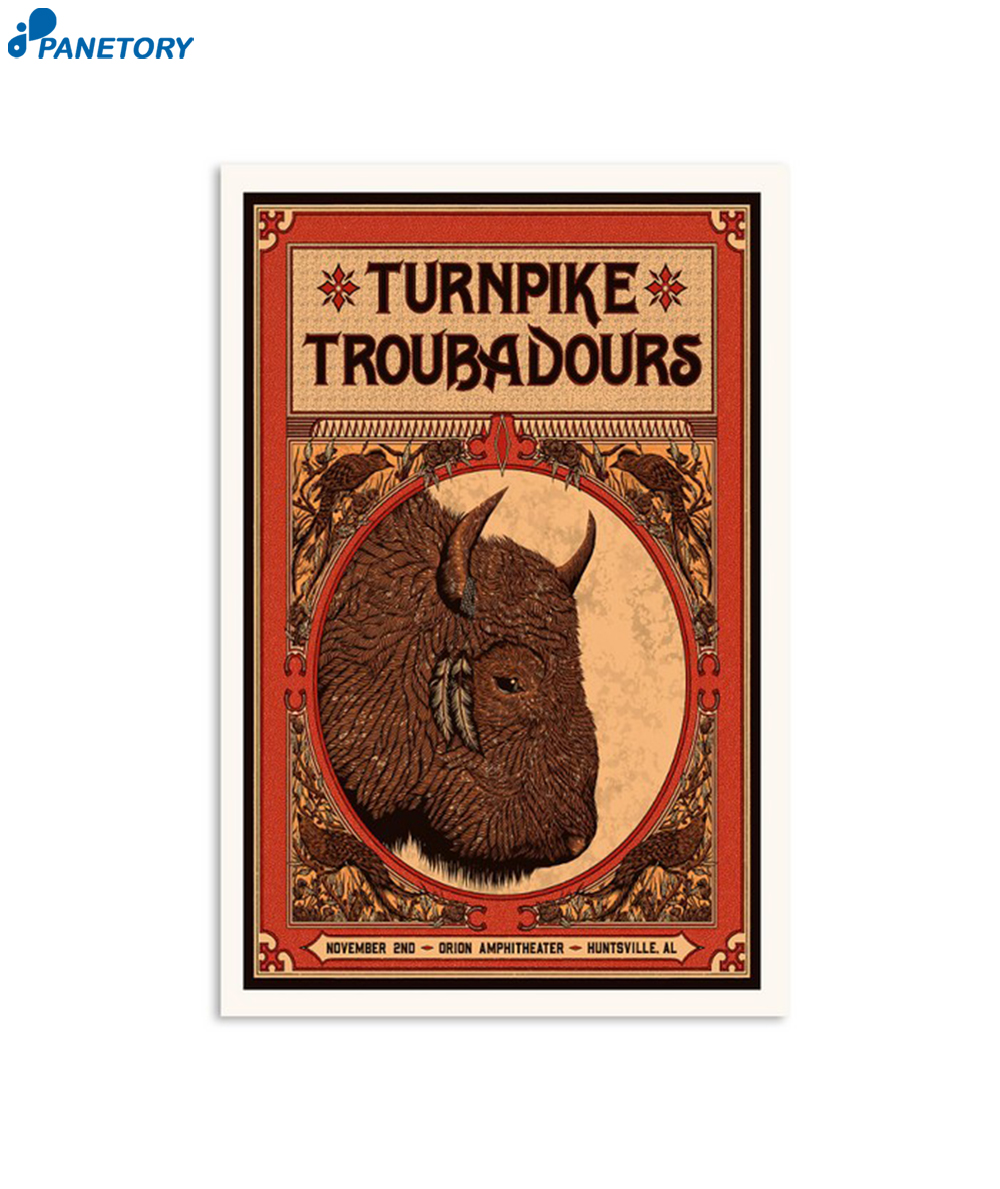 Turnpike Troubadours Tour Nov 02 2023 Huntsville Al Poster