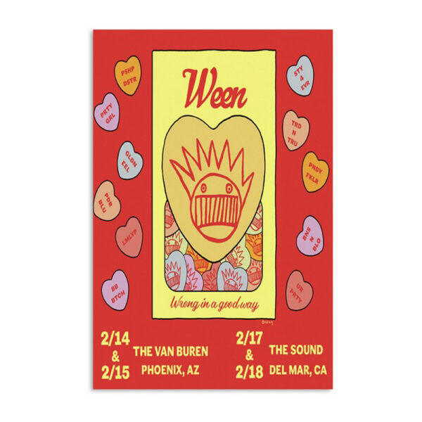 Ween Tour February 2024 Wrong In A Good Way Poster
