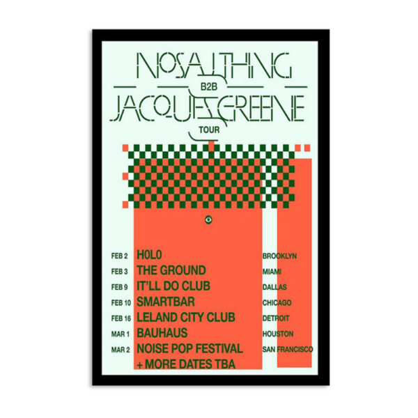 2024 Nosaj Thing B2b Jacques Greene Tour Poster