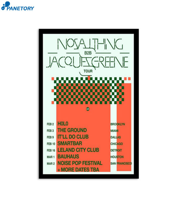 2024 Nosaj Thing B2b Jacques Greene Tour Poster