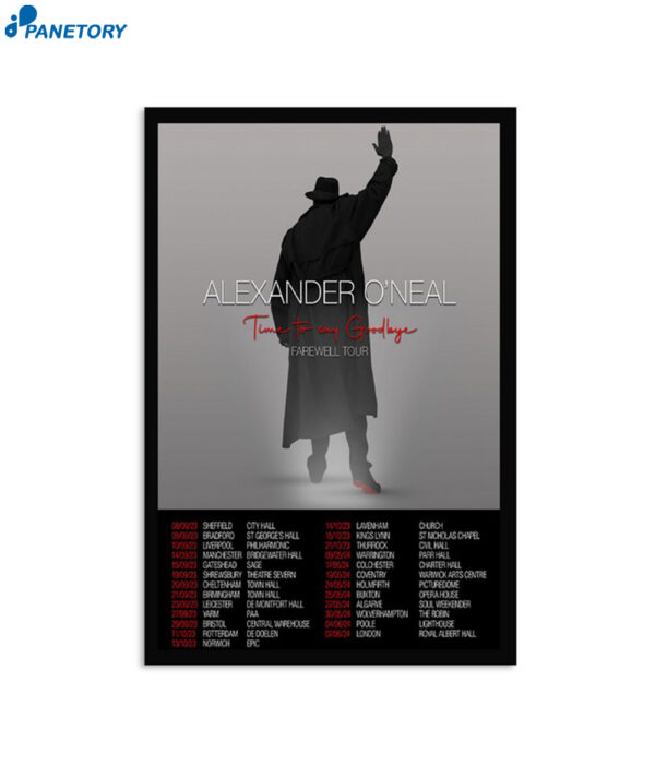 Alexander O'neal Time To Say Goodbye Farewell Tour 2024 Poster