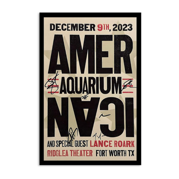American Aquarium December 9 2023 Fort Worth Tx Ridglea Theater Poster