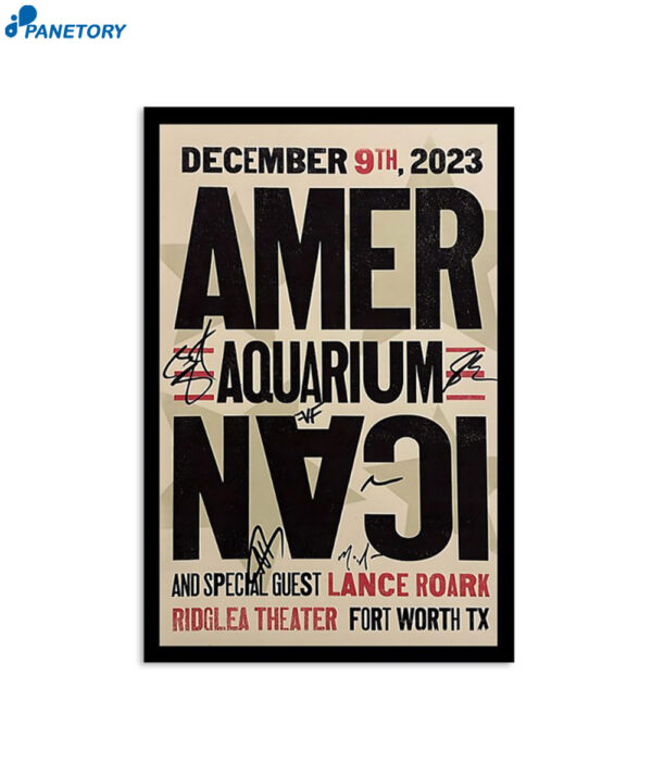 American Aquarium December 9 2023 Fort Worth Tx Ridglea Theater Poster