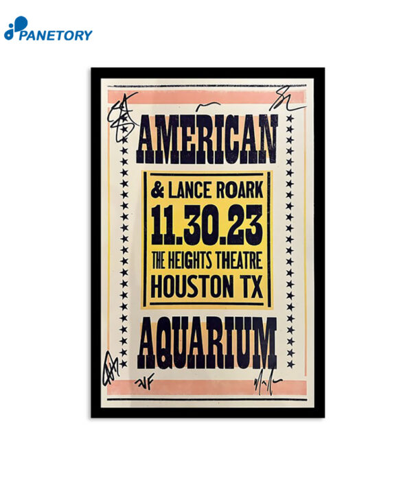 American Aquarium Houston The Heights Theater November 30 2023 Poster