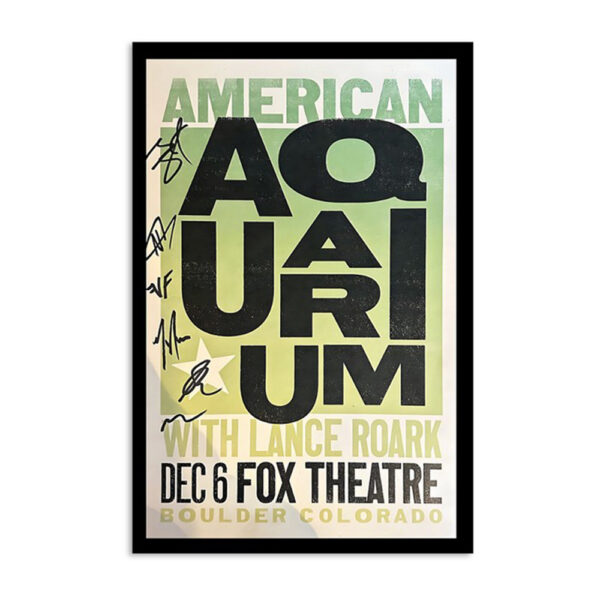 American Aquarium Lance Roark Show Boulder Co Dec 6 2023 Poster
