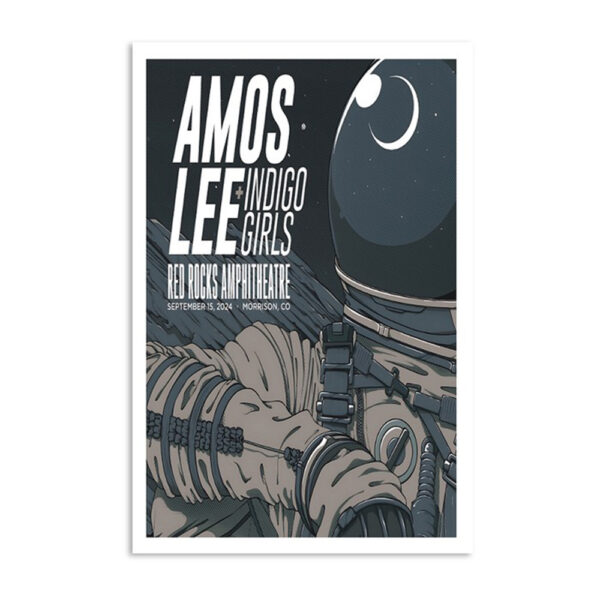 Amos Lee Sept 15 2024 Red Rocks Amphitheatre Morrison Co Poster