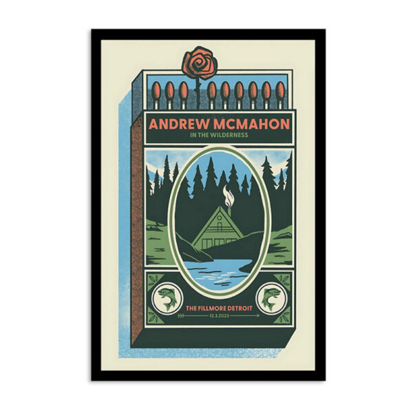 Andrew Mcmahon In The Wilderness Detroit The Fillmore December 3 2023 Poster