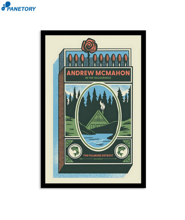 Andrew Mcmahon In The Wilderness Detroit The Fillmore December 3 2023 Poster