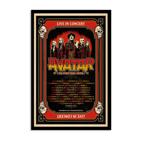 Avatar Live In Concert The Great Metal Circus 2024 Poster
