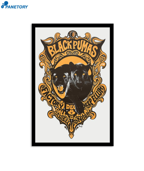 Black Pumas The Factory In Deep Ellum Dallas Tx December 8 2023 Poster