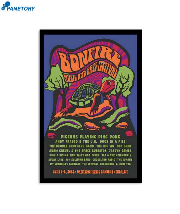 Bonfire Music And Arts Festival Driftless Music Gardens Yuba WI June 6-8 2024 Poster
