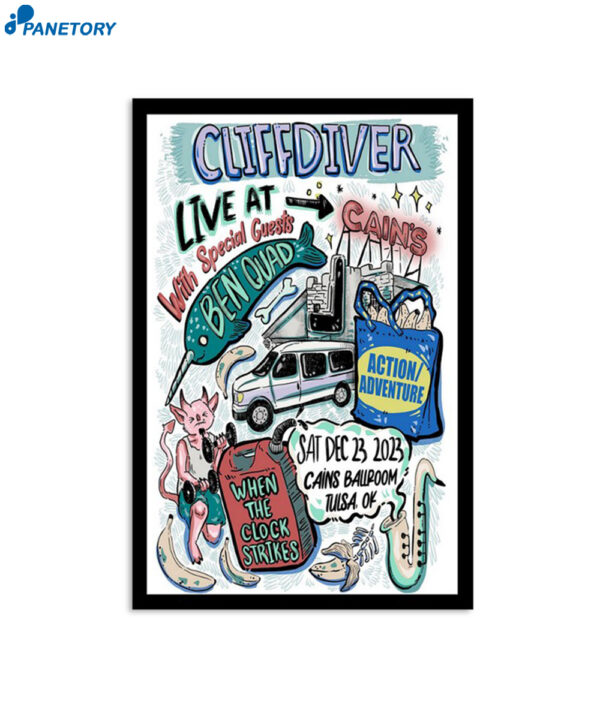Cliffdiver Cain's Ballroom Tulsa Ok December 23 2023 Poster