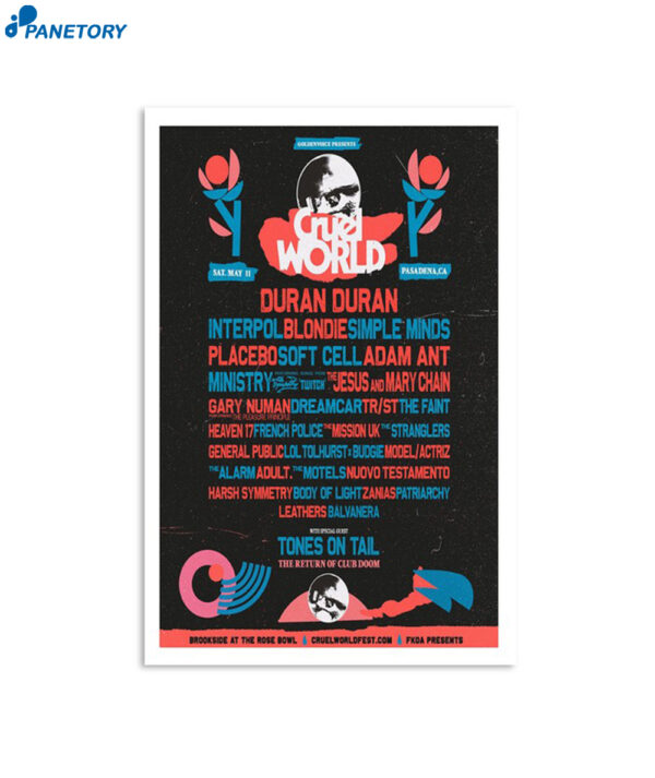 Cruel World Festival May 11th 2024 Pasadena Ca Tour Poster