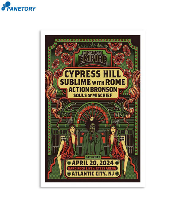 Cypress Hill Hard Rock Live At Etess Arena Atlantic City NJ April 20 2024 Poster