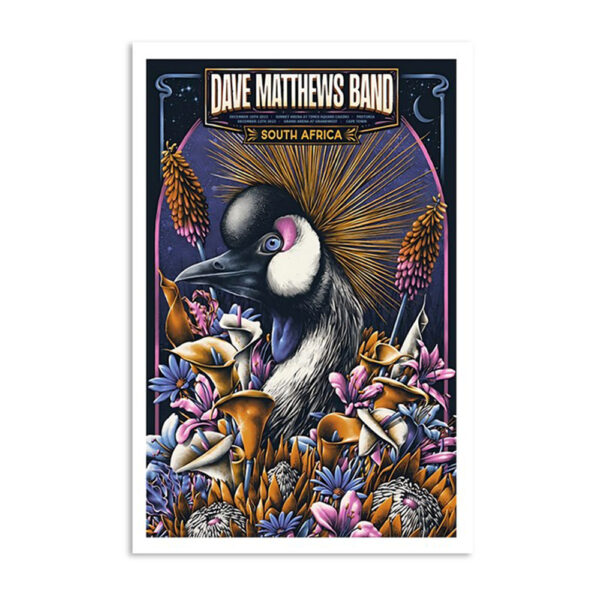 Dave Matthews Band Dec 10 2023 Cape Town South Africa Poster