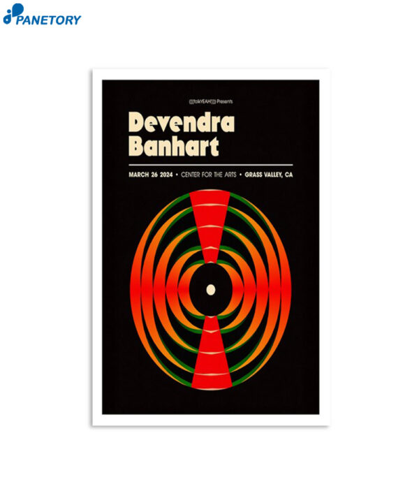 Devendra Banhart Center For The Arts Grass Valley Ca March 26 2024 Poster