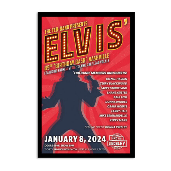 Elvis 89th Birthday Bash's Nashville Jan 8 2024 Poster