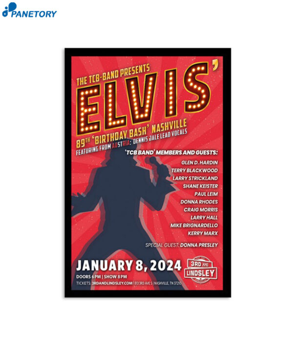 Elvis 89th Birthday Bash's Nashville Jan 8 2024 Poster