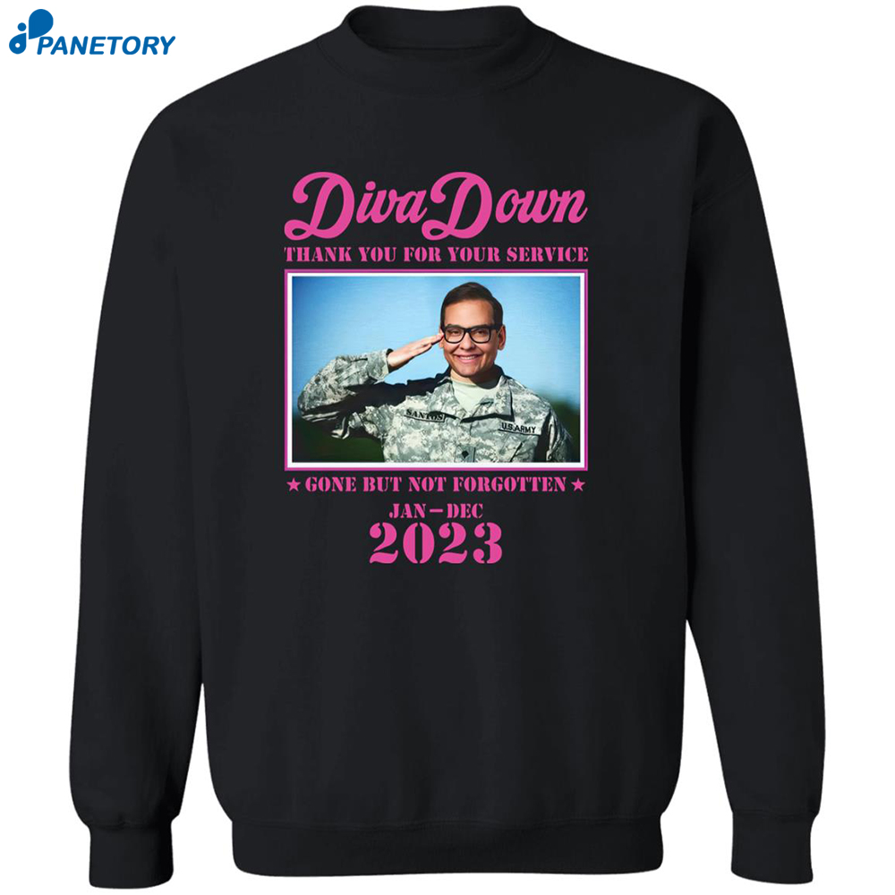 George Santos Diva Down Thank You For Your Service Shirt 6 George Santos Diva Down Thank You For Your Service Shirt 2