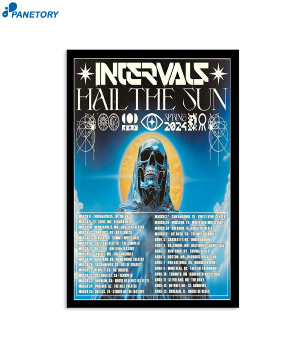 Intervals & Hall The Sun Spring 2024 Tour Poster