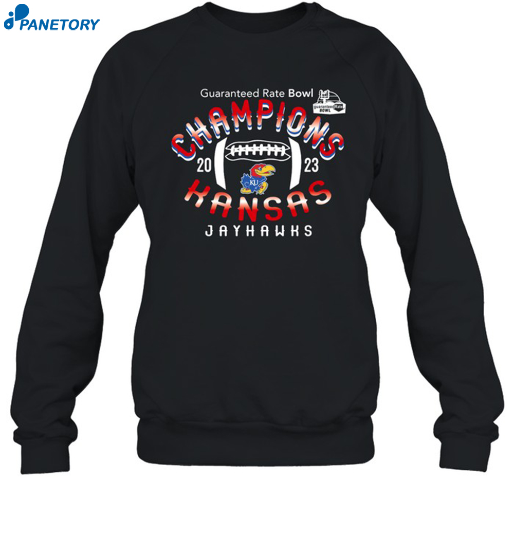 Jayhawks Champions 2023 Guaranteed Rate Bowl Shirt 6 Jayhawks Champions 2023 Guaranteed Rate Bowl Shirt 1