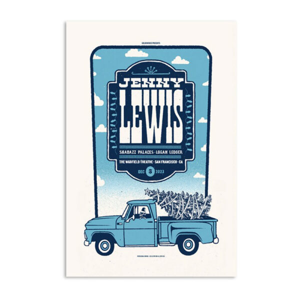 Jenny Lewis Tour San Francisco Warfield Dec 5 2023 Poster